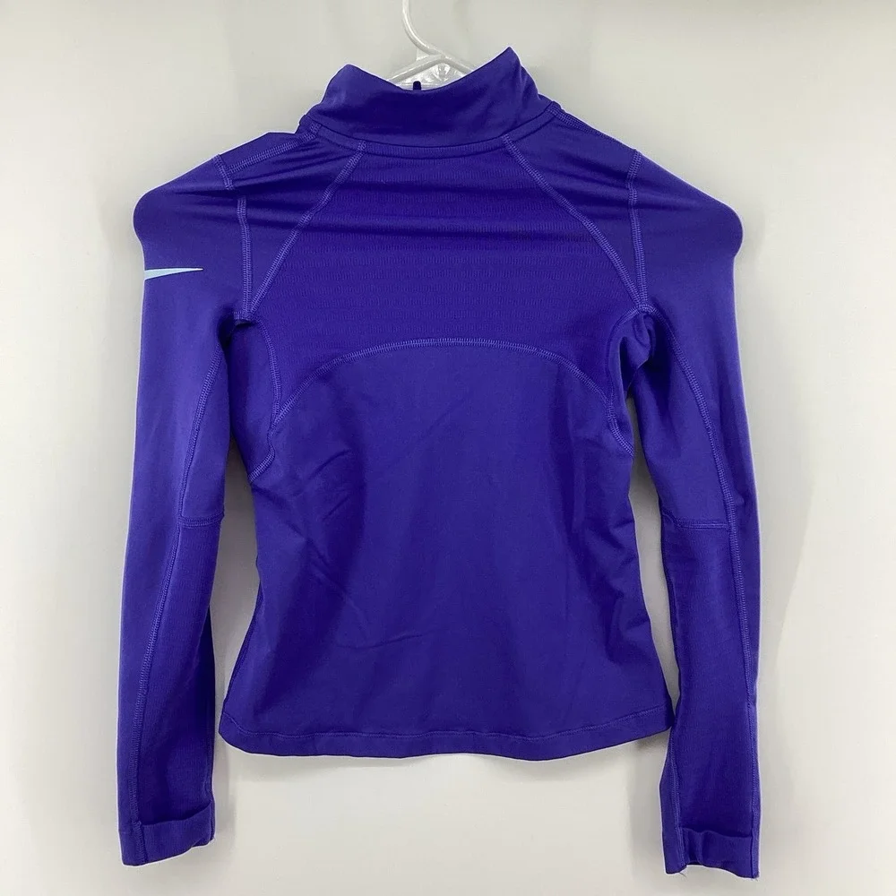 Girls Nike Pro Long Sleeve Performance 1/4 Zip- Small- Purple